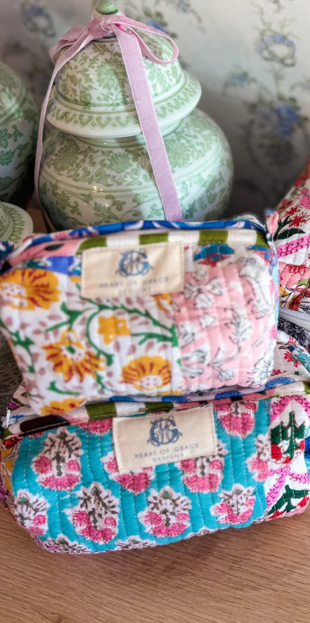 Heart of Grace or HEH Patch Regular Quilted Cosmetic Bags 1pc; 2pc, 3pc