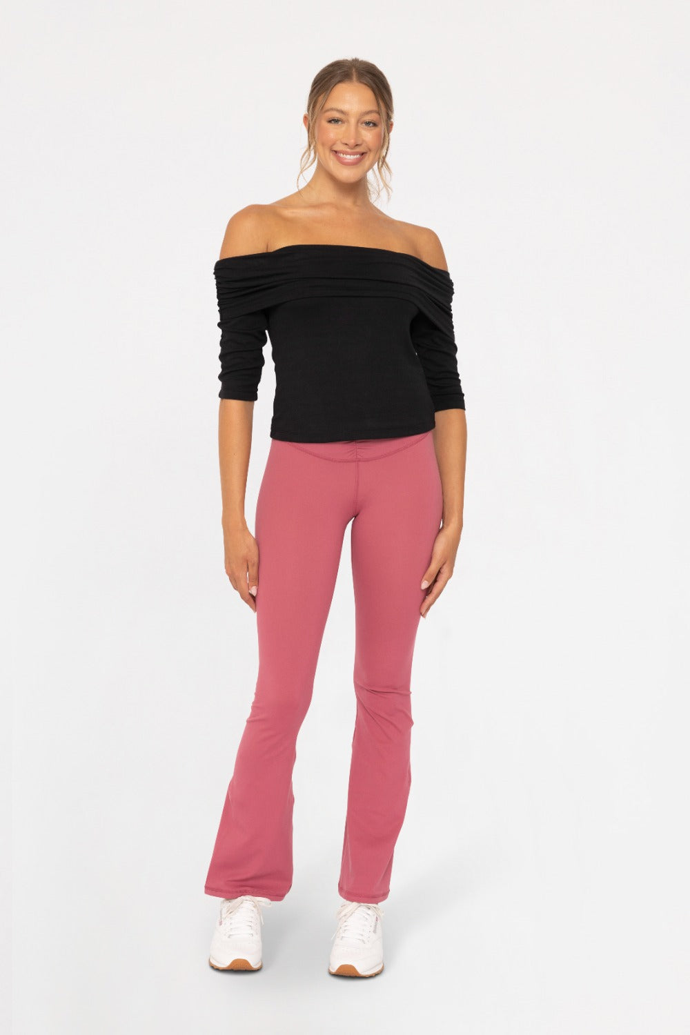 MONO B - OFF THE SHOULDER RUCHED TOP