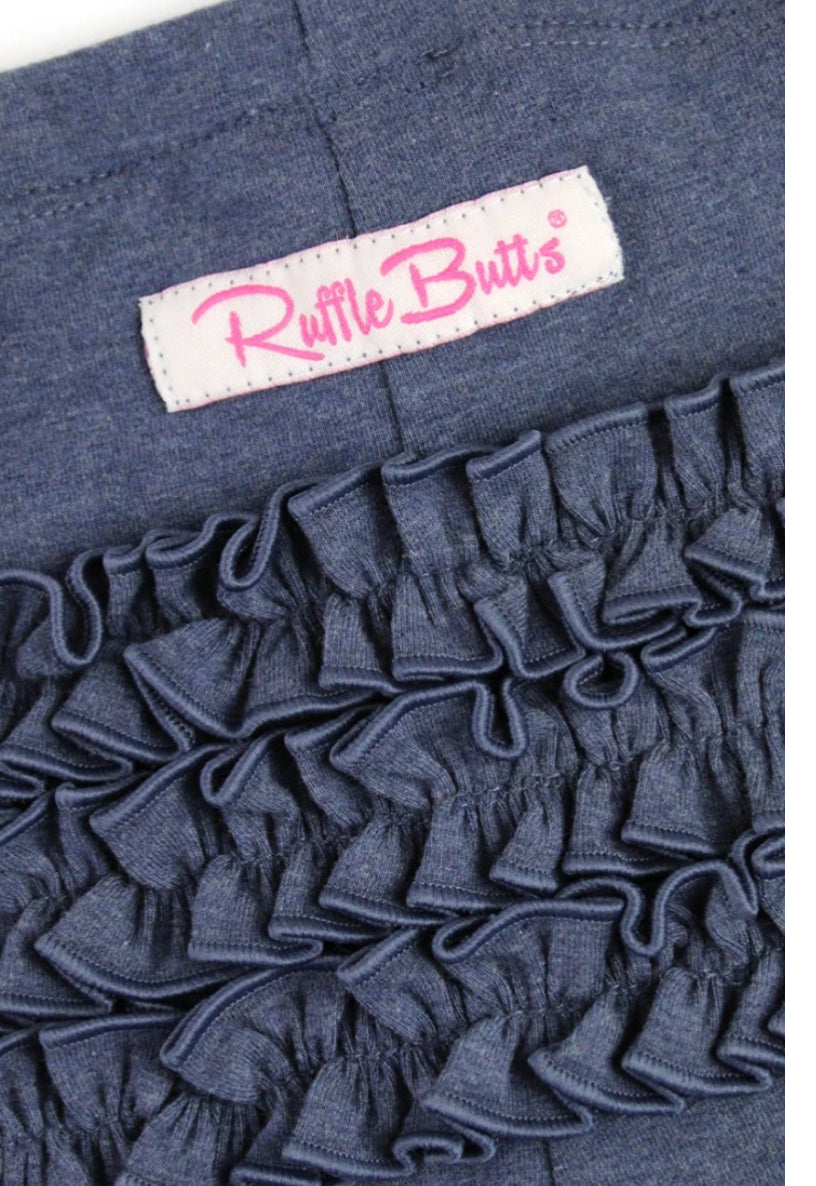 RuffleButts Baby Ruched Bow Ruffled Capri Leggings