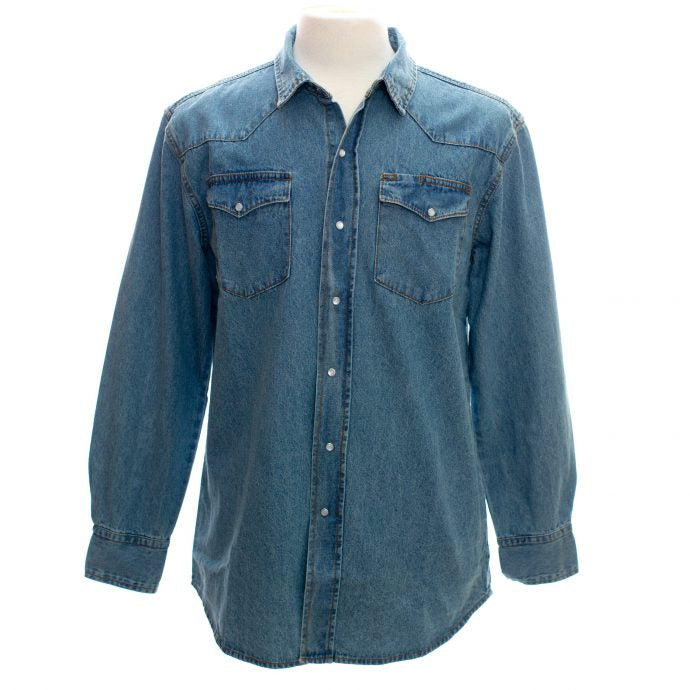 Wyoming Traders Denim Stonewashed Western Shirt