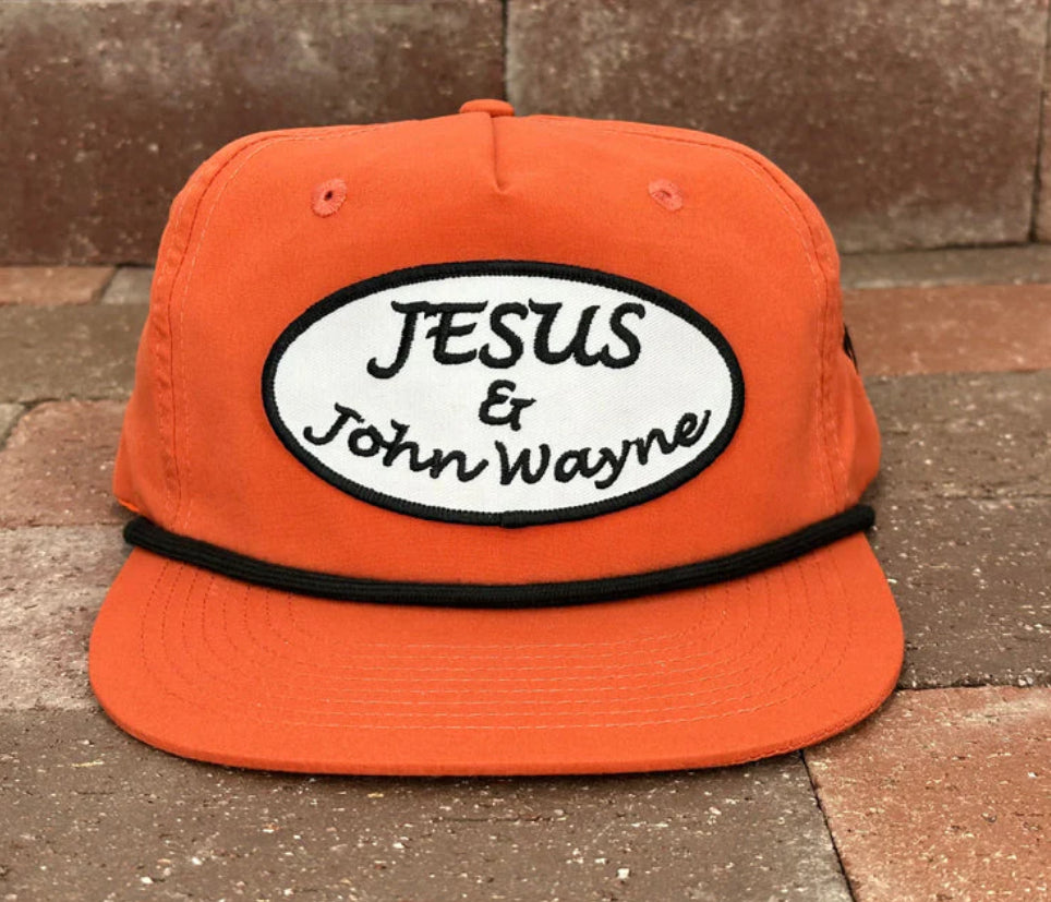 Jesus & John Wayne"  Dark Orange/ Black Rope, Snapback Cap