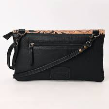 American Darling - Black Quilted CLUTCH Genuine Western Leather Women Bag