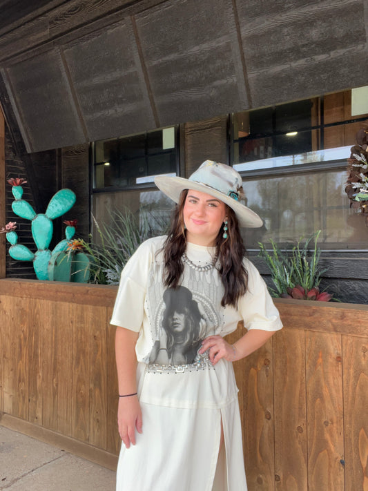 Stevie Nicks Embellished T-Shirt Dress