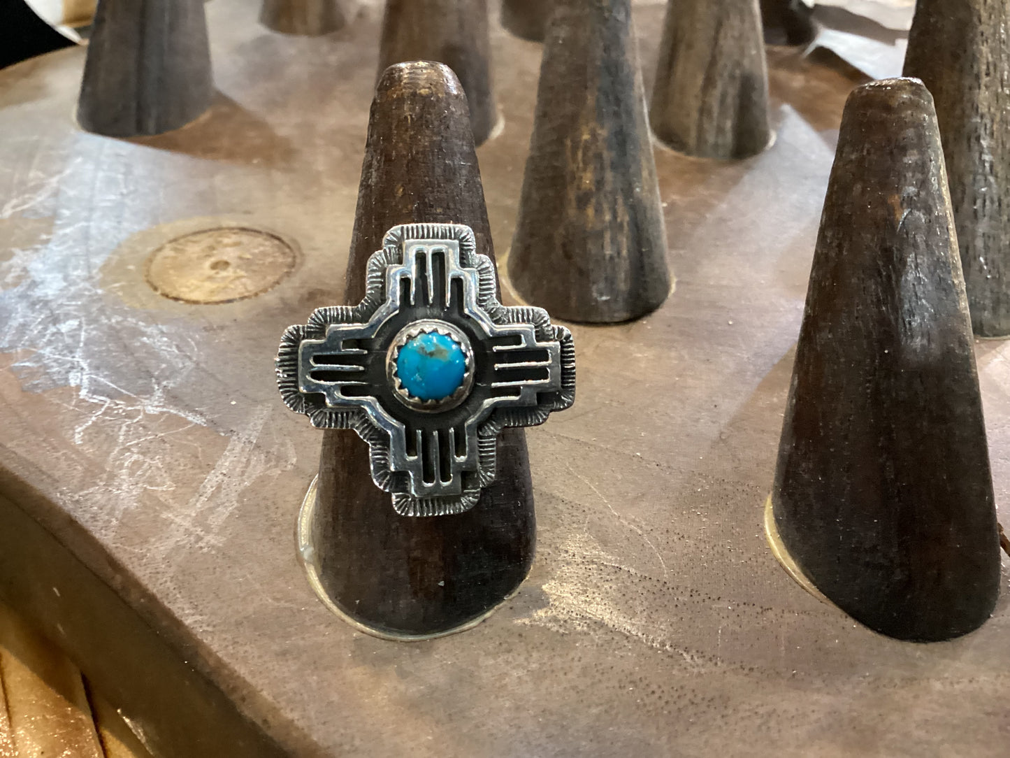 SS Kingman Turquoise Zia Ring