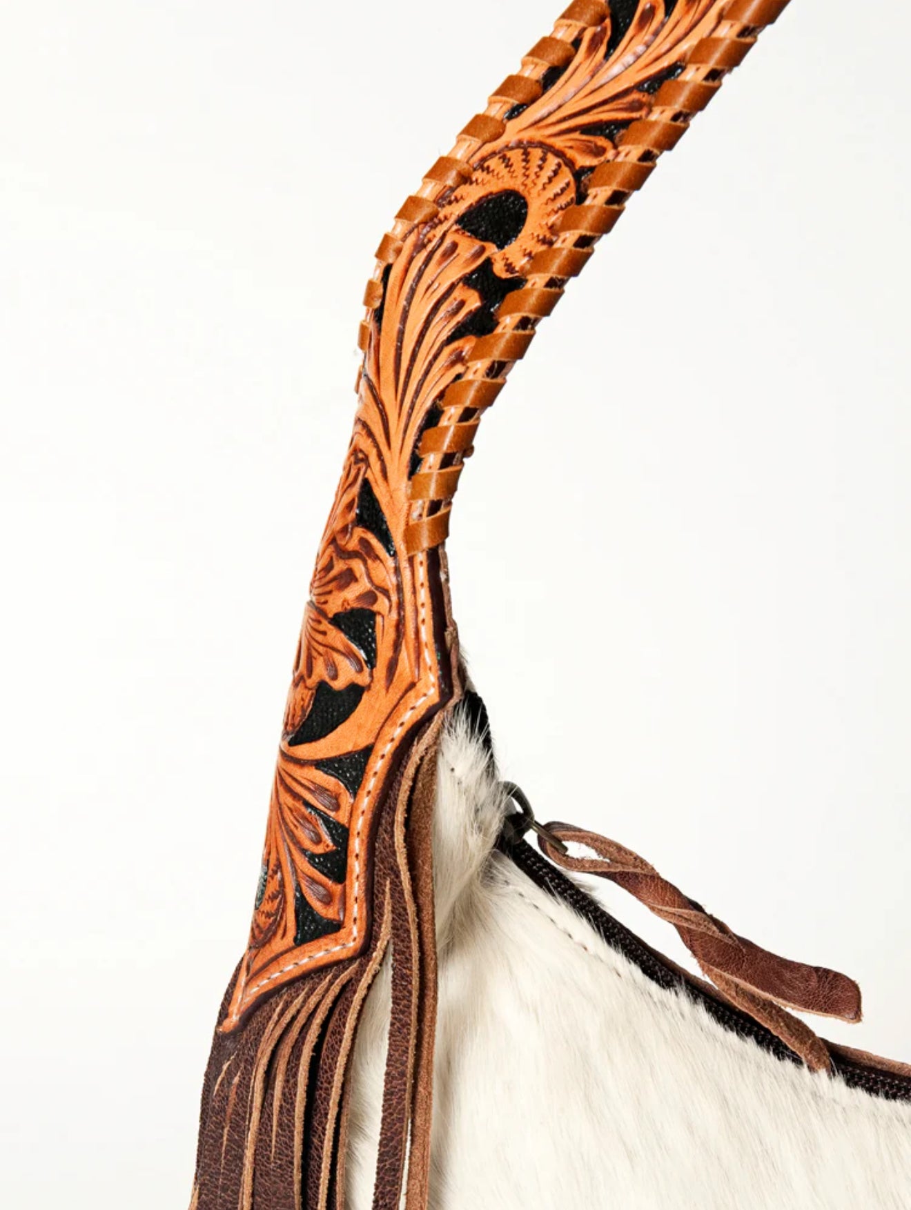 American Darling Annie Western Hobo Bag Hair-On Cowhide & Tooled Leather Shoulder Purse