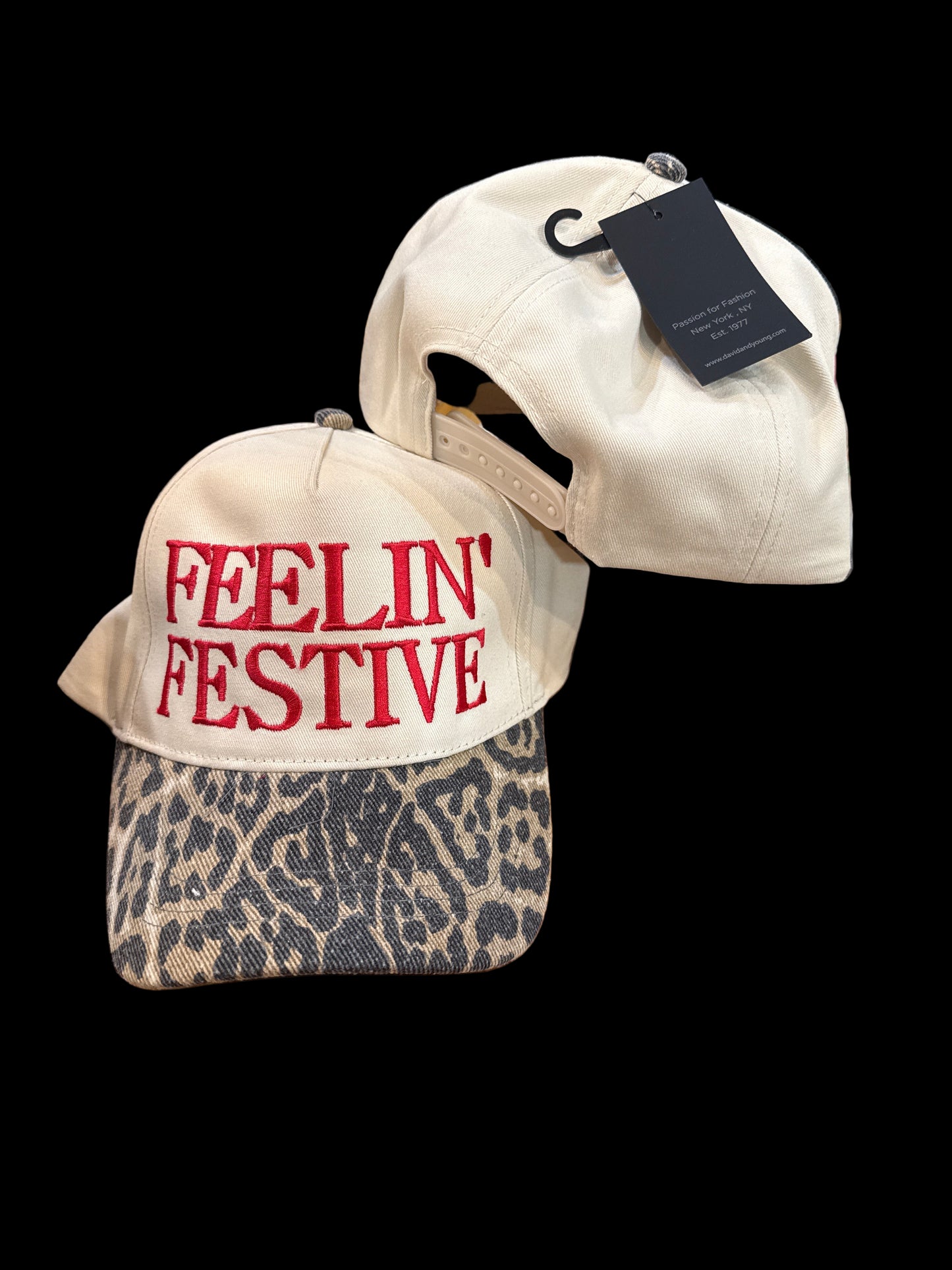 Christmas Cap - Santa Rhinestones Favorite and Feeling Festive Trucker