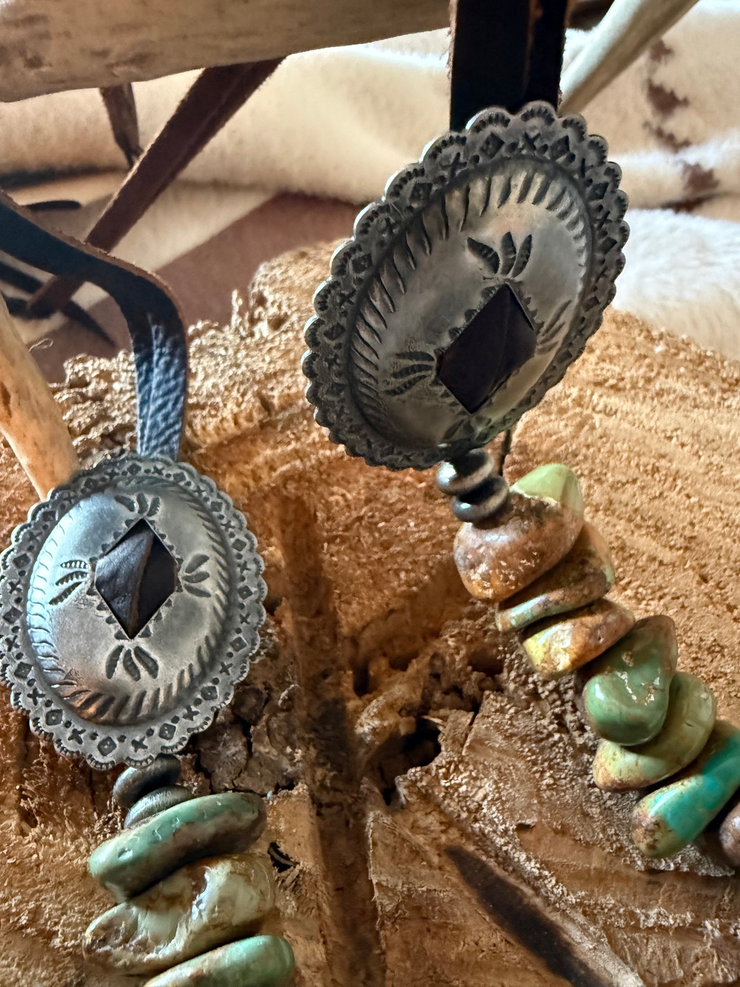 Authentic Turquoise Nugget & Buffalo Nickel Concho Necklace