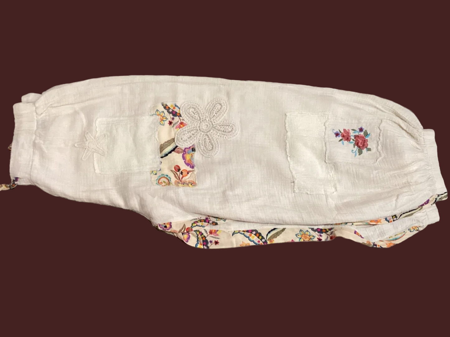 Gauze Funky Parchwork Jogger Rhinestone