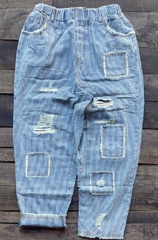 On The Road Striped Crop Pants