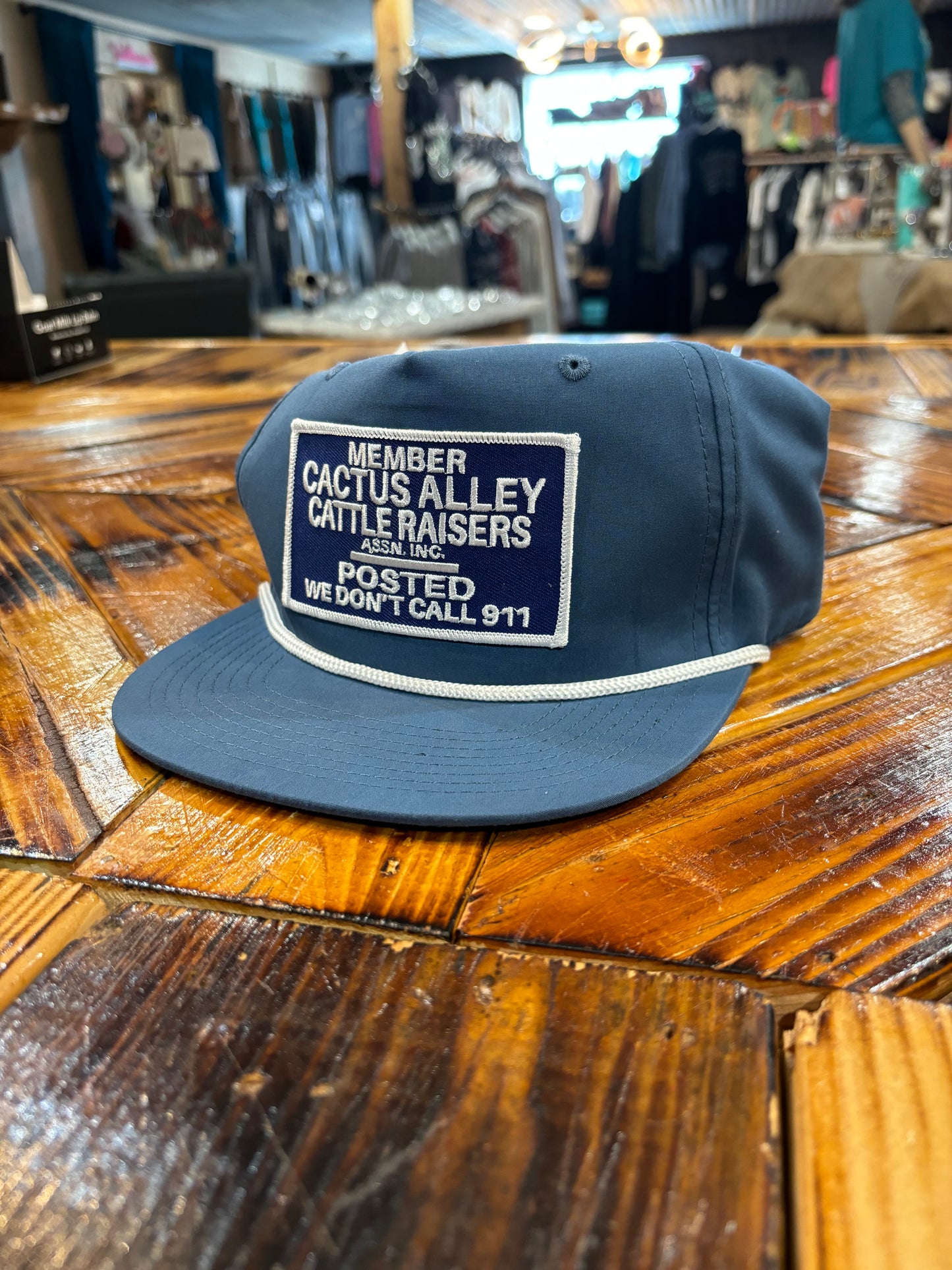 “Cattle Raisers Member” -CA Blue/White Rope Snapback Cap