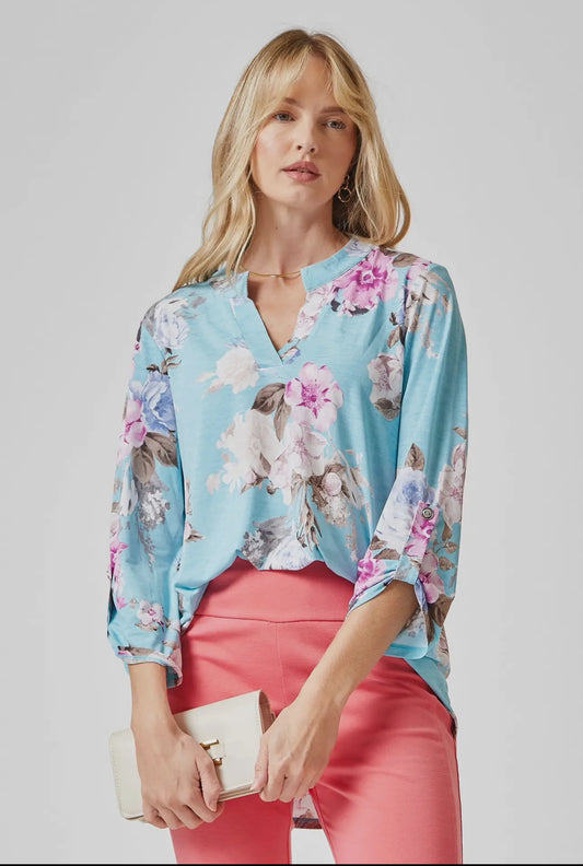 Dear Scarlett 3/4 Sleeve Printed Lizzy Top