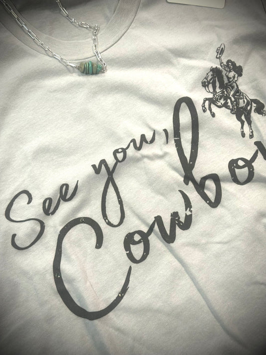 “See You Cowboy” SS Tee Embellished