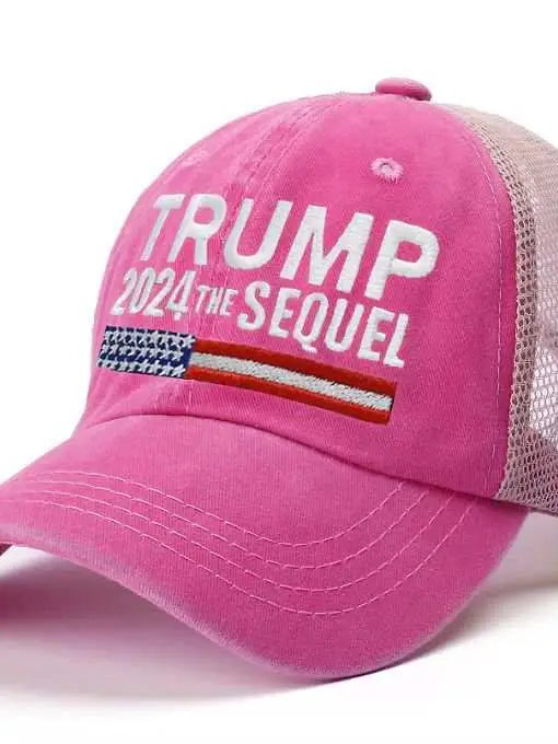 Trump 2024 "the Sequel" Mesh Hat (Pink)