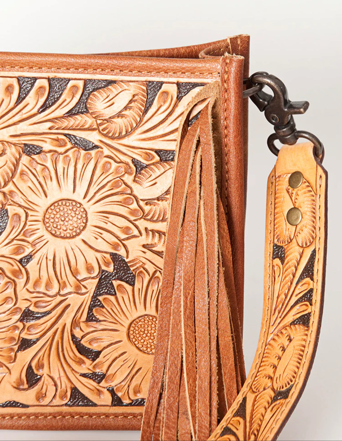 Messenger Hand Tooled Genuine Leather Women Bag Western Handbag Purse American Darling