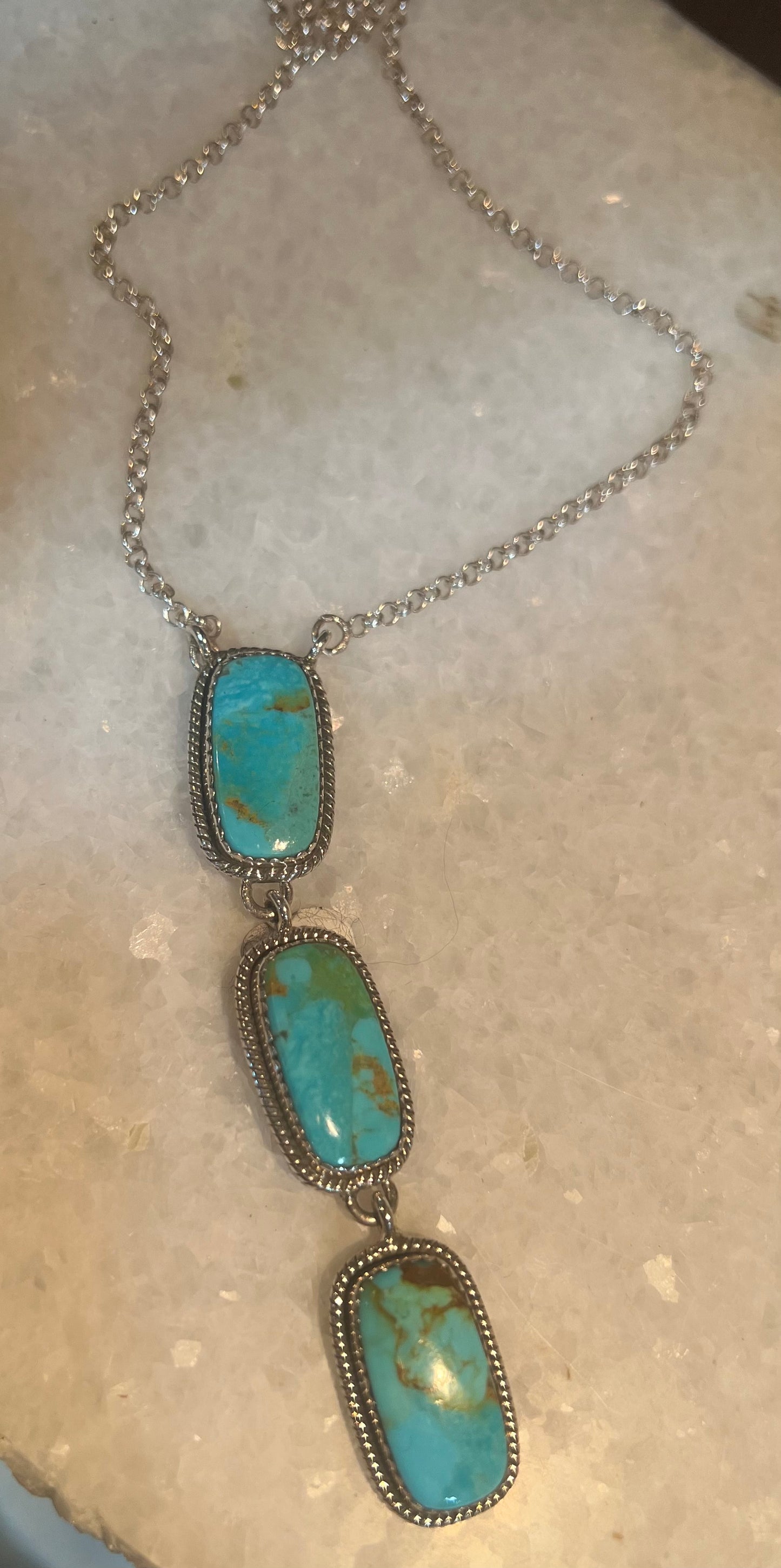 Sterling Silver Kingman Turquoise Bar Neck