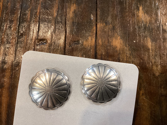 Handmade SS Concho Earrings