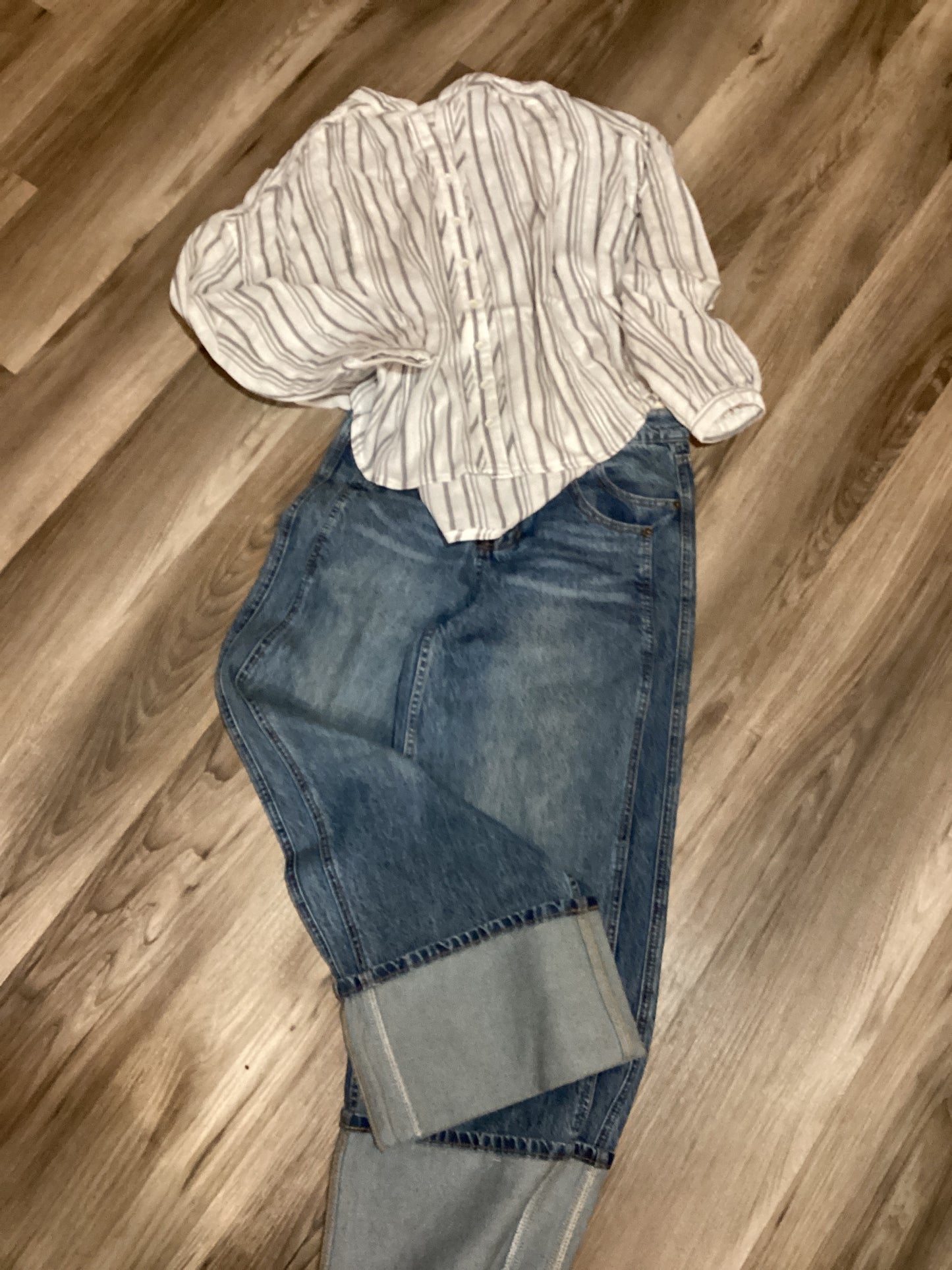 Cotierra Beige And Stripe Cotton Shirt