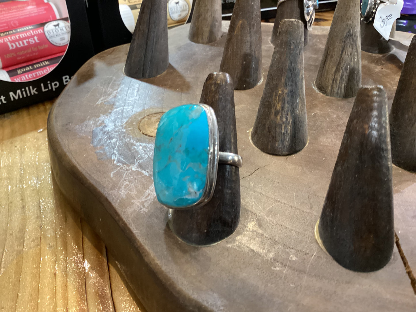 Large Turquoise Stone Sterling Silver Ring