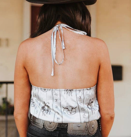 Cactus Western Desert
Print Snaffle Bit Halter Tie Top