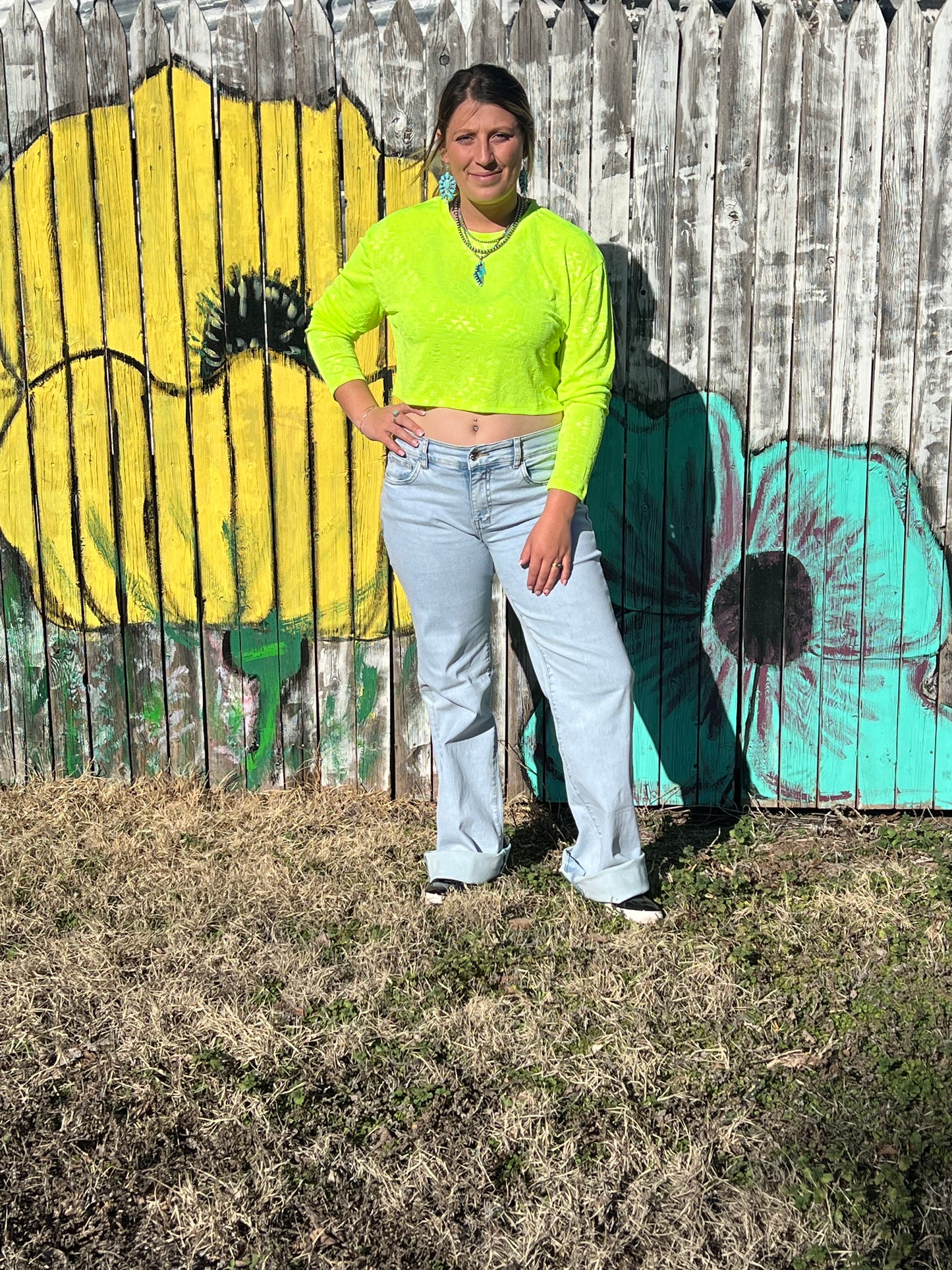 Neon Yellow Mesh Crop Top