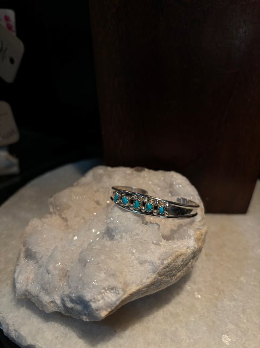 Alvira Cadman Navajo Handmade Kingman Turquoise Child Bracelet