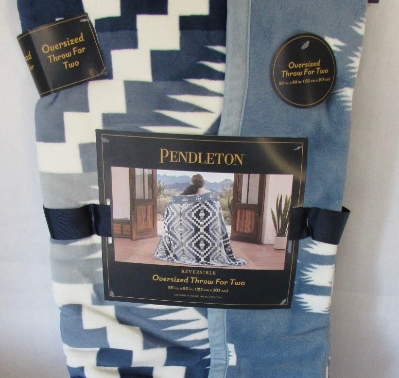 Pendleton Throw Blanket For Two Reversible Oversized Tribal Pattern 60x80 OEKO-TEX STANDARD 100