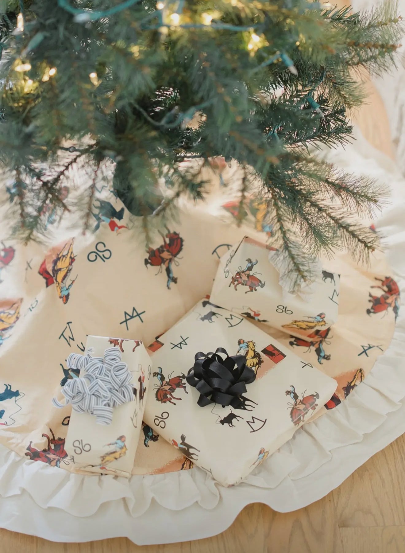 Birthday or Christmas Western Print Wrapping Paper