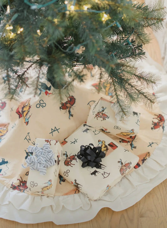 Birthday or Christmas Western Print Wrapping Paper