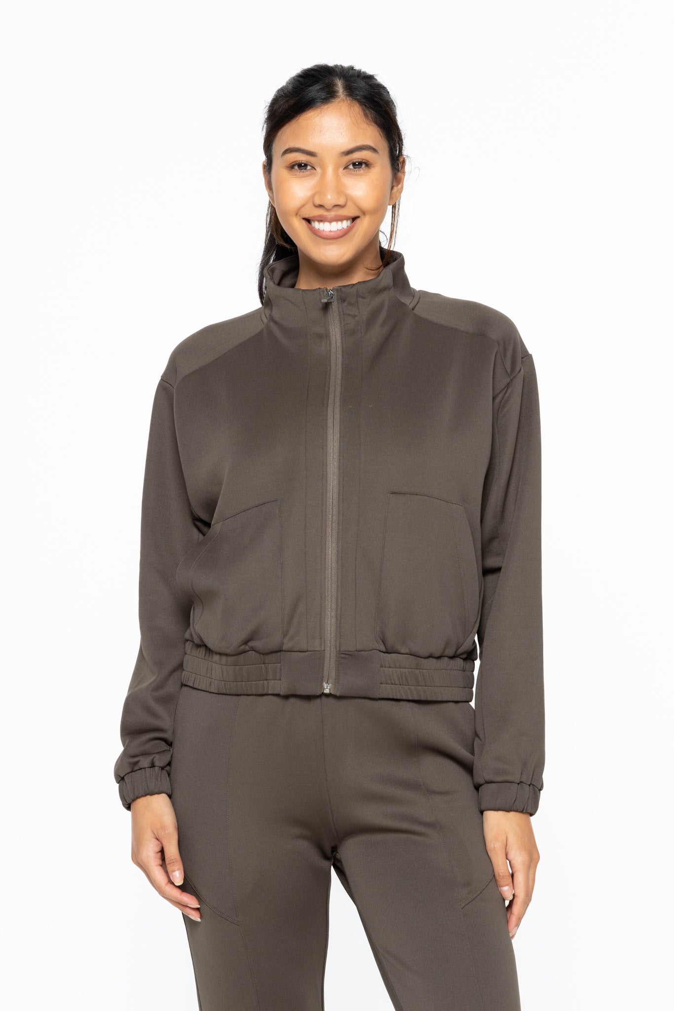 Mono b Mock Neck Zip-Up Active Jacket