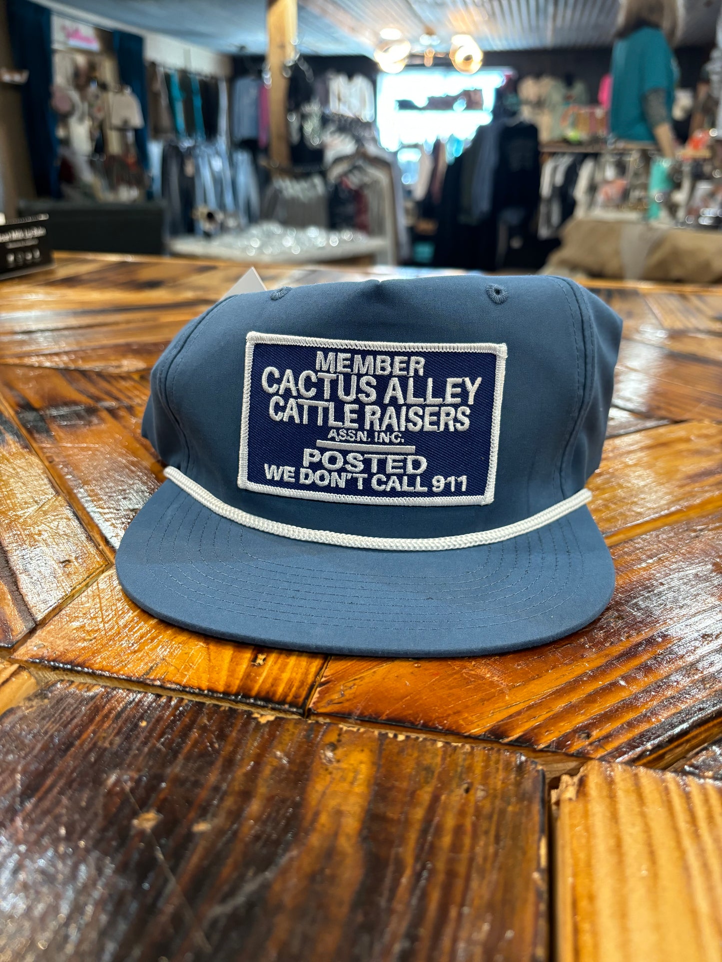 “Cattle Raisers Member” -CA Blue/White Rope Snapback Cap