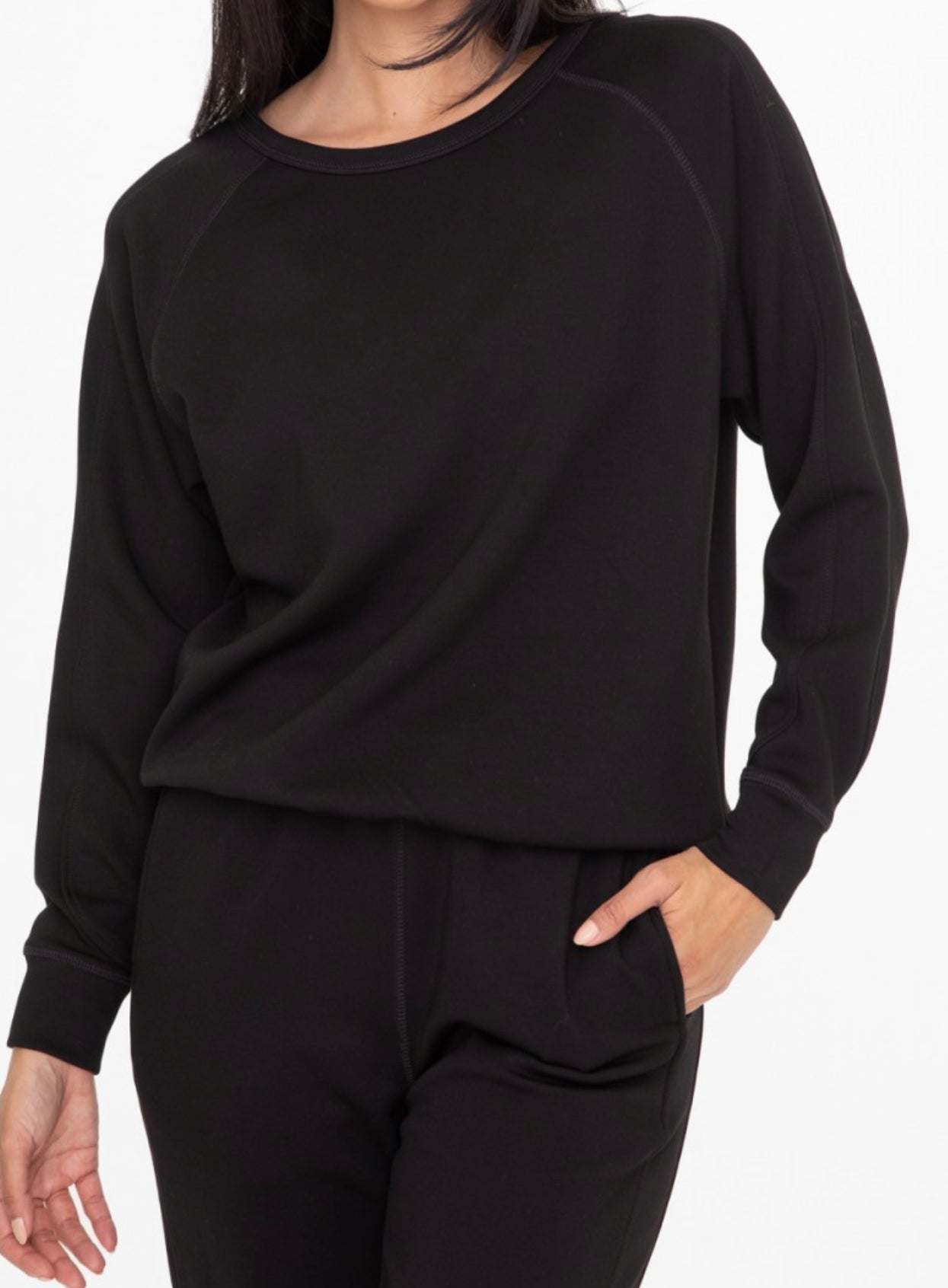 Mono B Butter Soft Elevated Crew Neck Pullover