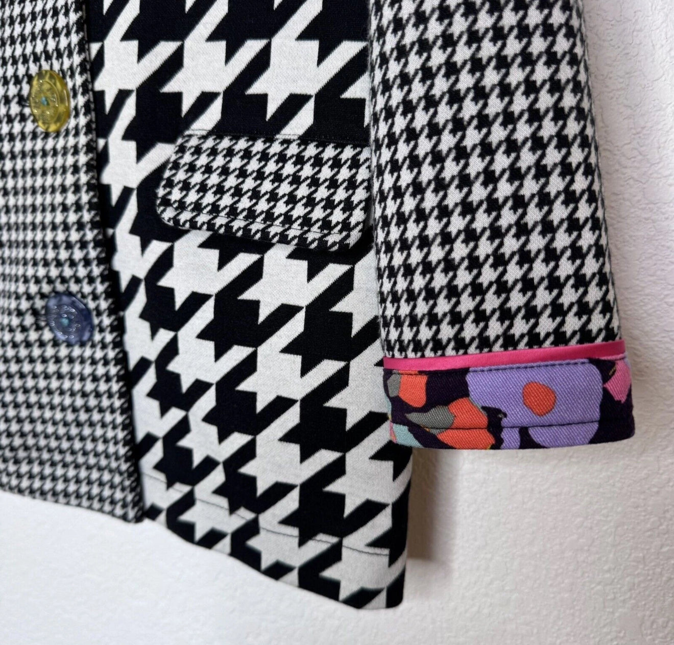Be Bold Girls Blazer Patch Gingham￼Houndstooth