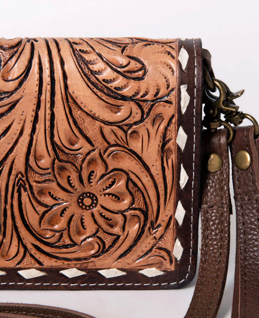 American Darling Stitched Tooled Leather Wallet