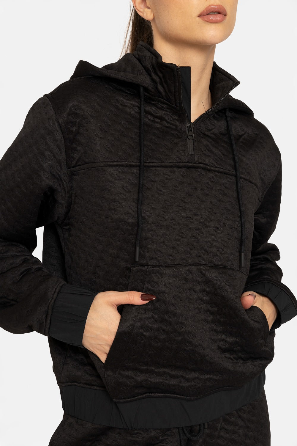 Mono b WATER RESISTANT QUILTED PULLOVER HOODIE