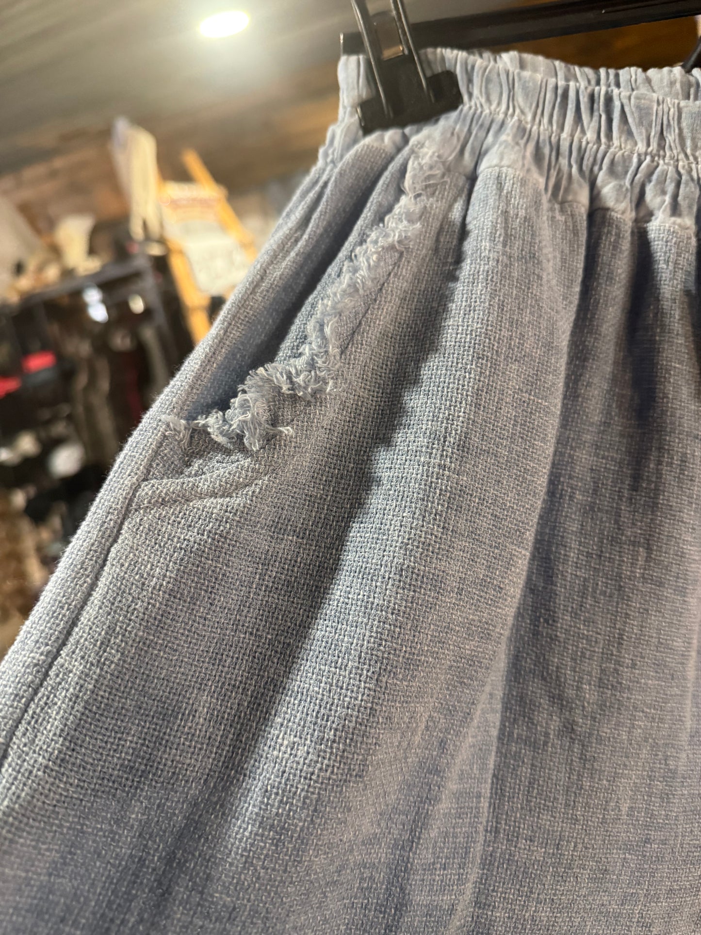 Marisima Made in Italy Frayed Gauze Pants
