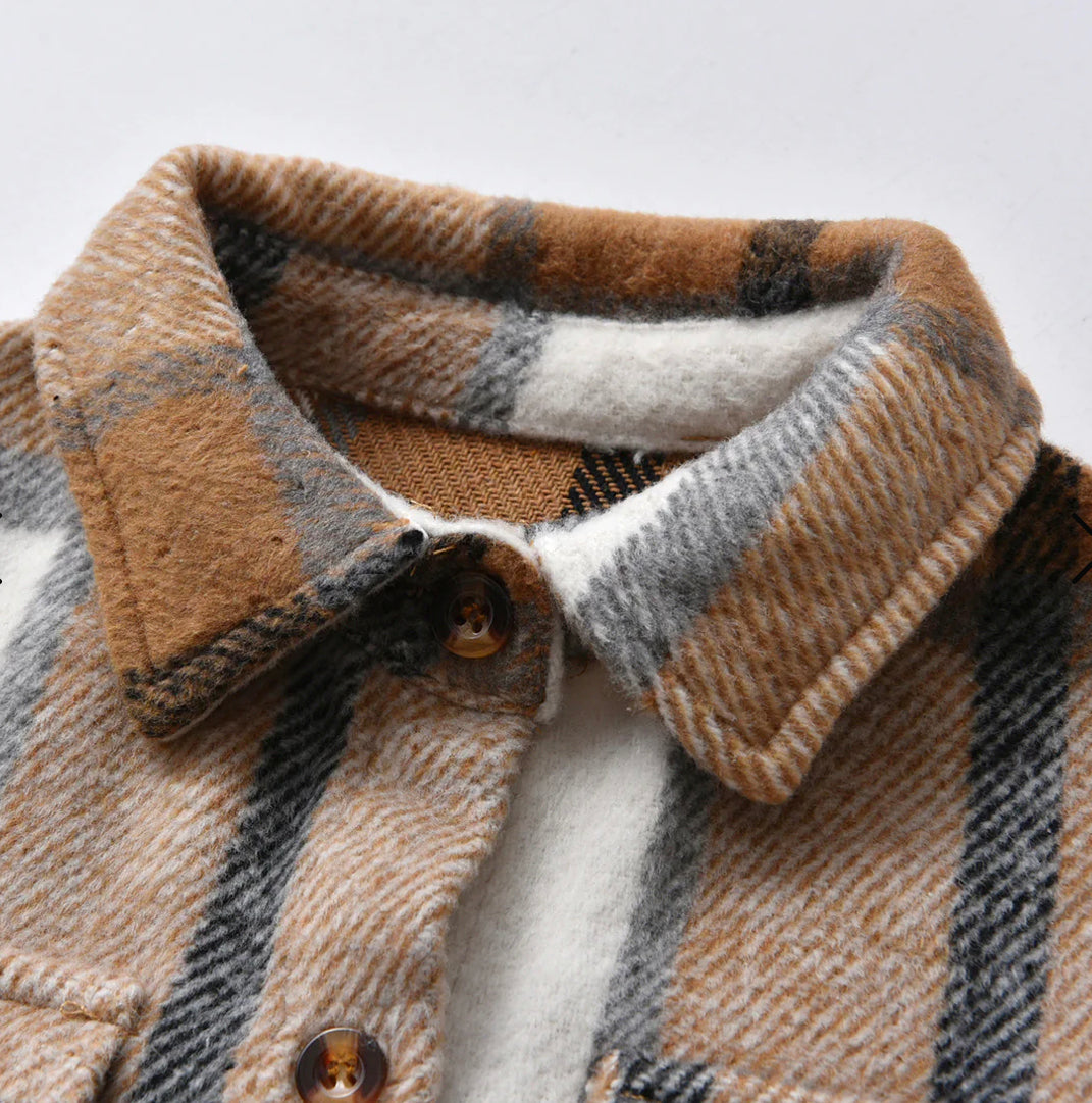 Baby Kid Boys Checked Bohemian Jackets Outwear