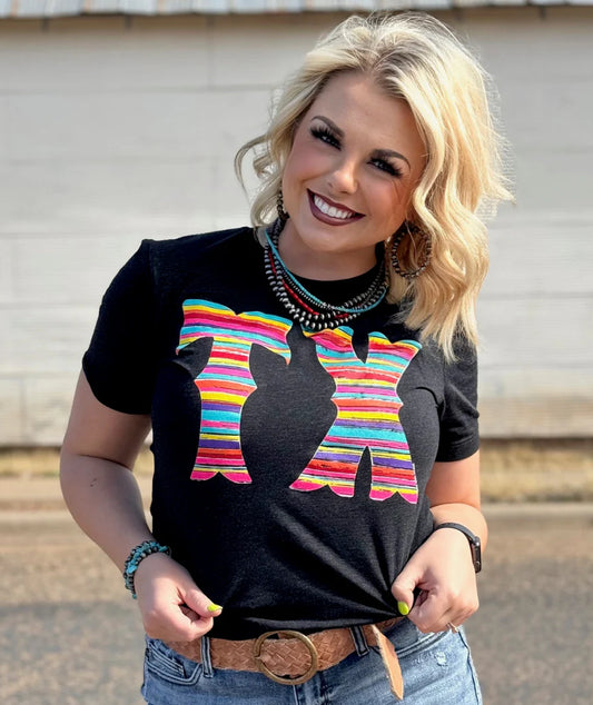 Texas True Barbara's Serape TX Tee