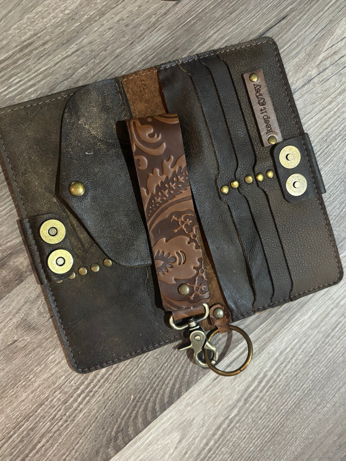 Keep it Gypsy Tooled leather wrist Wallet