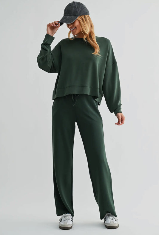 Laguna Deep Forest Wide-Leg Pants
