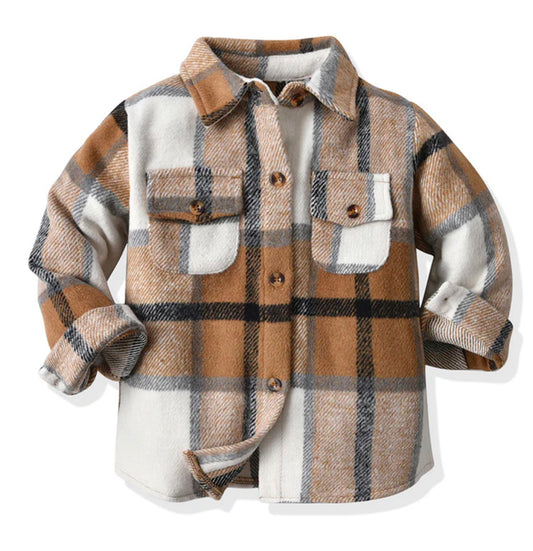 Baby Kid Boys Checked Bohemian Jackets Outwear