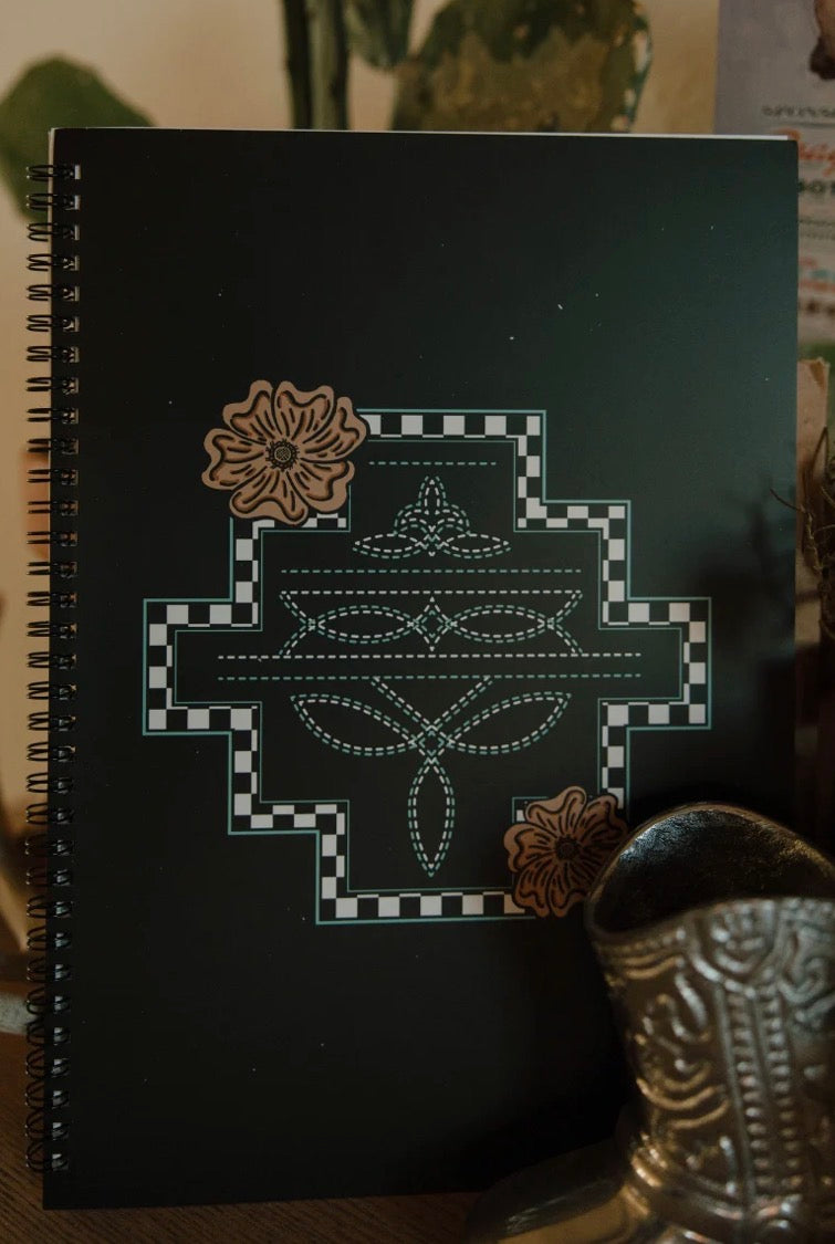 NOTEBOOKS Lg & Sm - STITCHED IN BLACK & COUNTRY ROOTS & COWGIRL STITCH