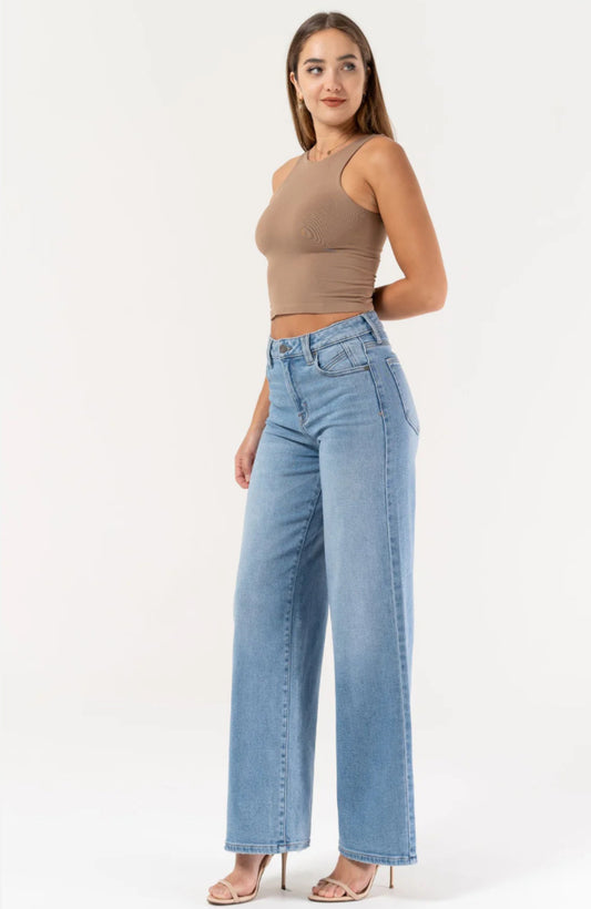 Hidden Jeans Nori Medium Wash Wide Leg