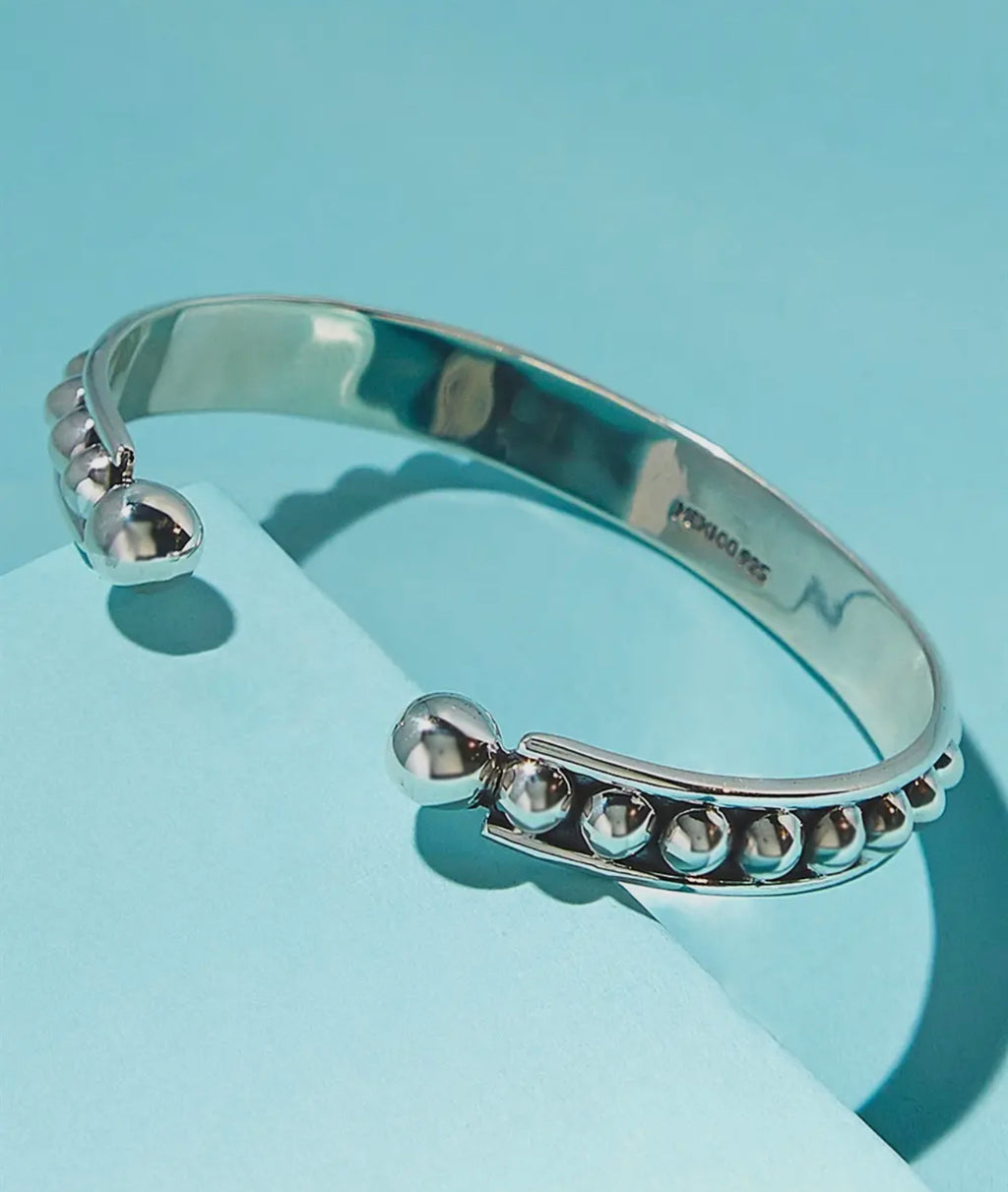 Sterling Silver Dot Cuff Stacker Bracelet