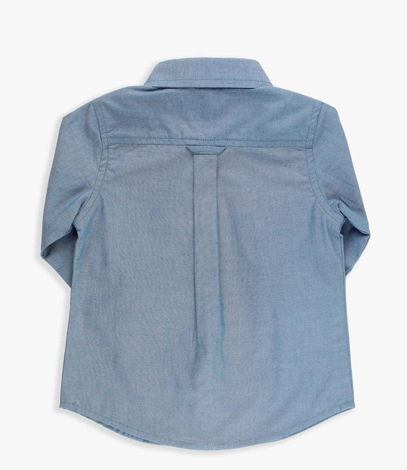 RuggedButts Blue Chambray Long Sleeve Button Down Shirt