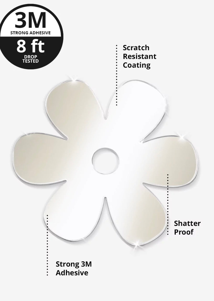 Stick-On Mirror Phone Decal - Flower