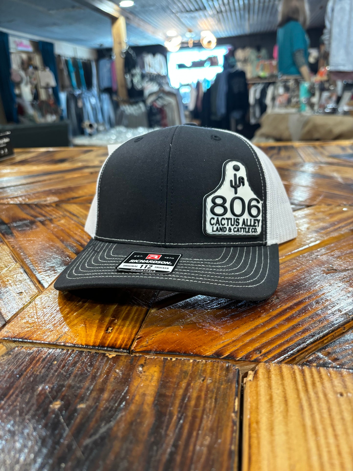 Cactus Alley - “806 Land & Cattle” - Black/White Mesh, Snapback Cap