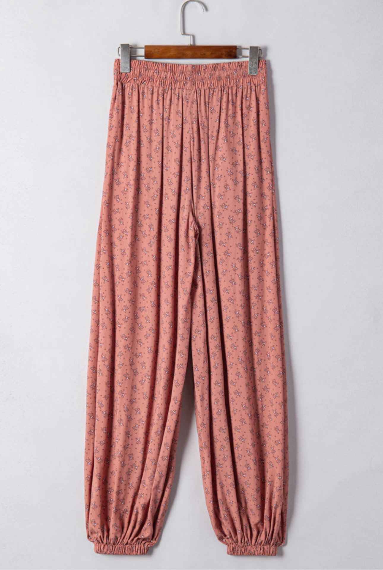 Pink Boho Floral Printed Wide Leg
Jogger Pants