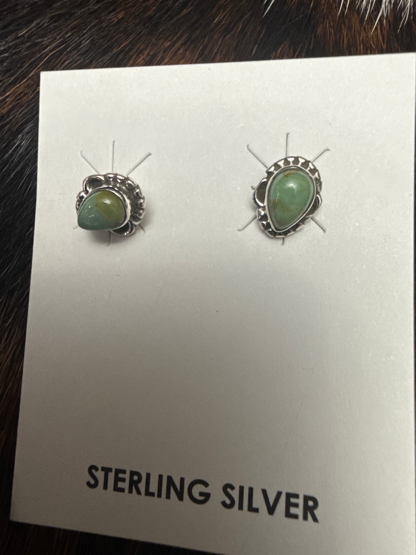 Sterling Silver Handmade Kingman Turquoise Earrings
