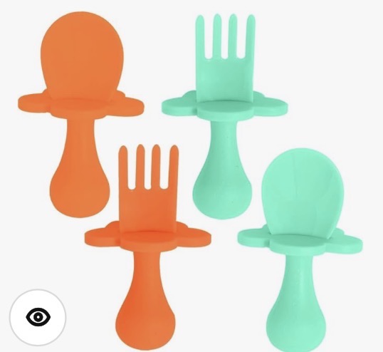Grabease Baby Self Feeding Utensils Short Training Spoon Fork Plastic Set
4 Pcs | 2 Spoons 2 Forks