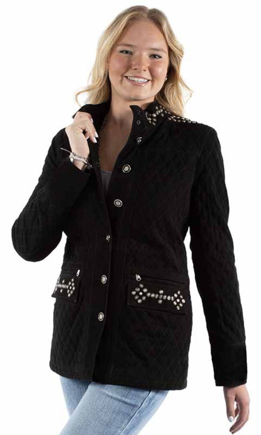 SCULLY Leather Studded Jacket Black